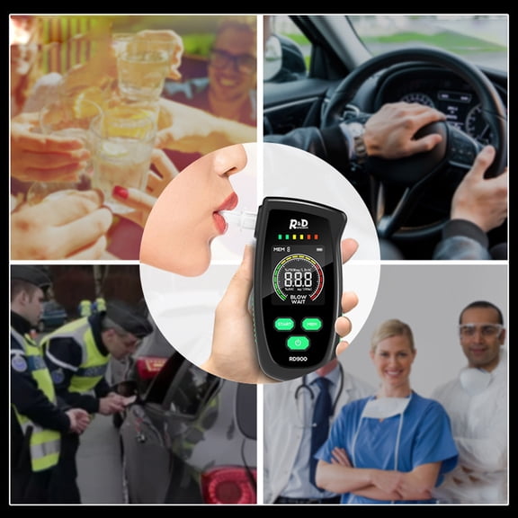 YAHHU High Accuracy Alcohol Tester Portable Digital LED Display Breathalyzer USB Rechargeable Breath Analyzer Alcohol Detection Device