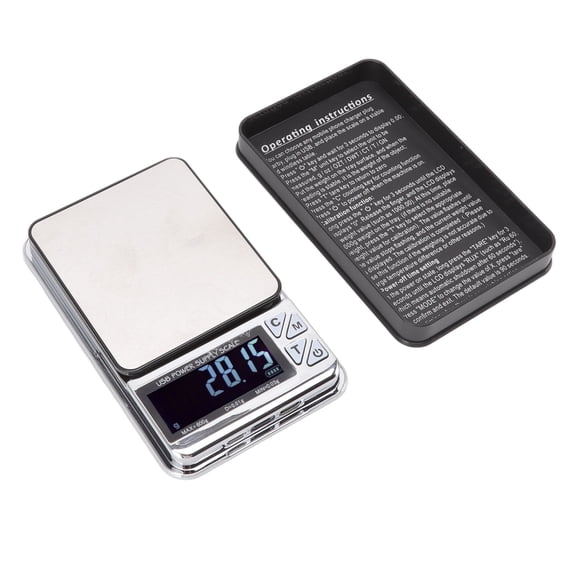 YAHHU High Accuracy Digital Scale 600/0.01g LCD Display Waterproof USB Charging Kitchen Scale (5.12 inches / 13.00 cm)