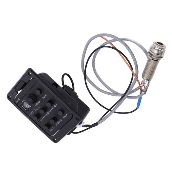 YAHHU High Sensitivity Acoustic Electric Guitar Preamplifier Tuner EQ Equalizer (7.09 inches / 18 cm) for Practice and Performance with Volume Control