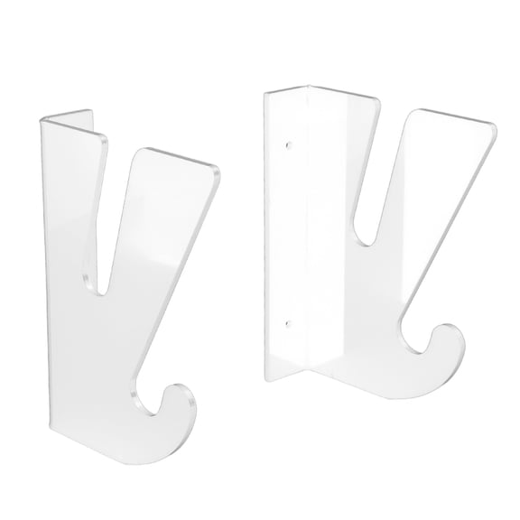 YAHHU Horizontal Skateboard Wall Mount Bracket Acrylic Longboard Display Rack Storage Hanger Holder for Home Garage, Clear, 6.7 in / 17 cm