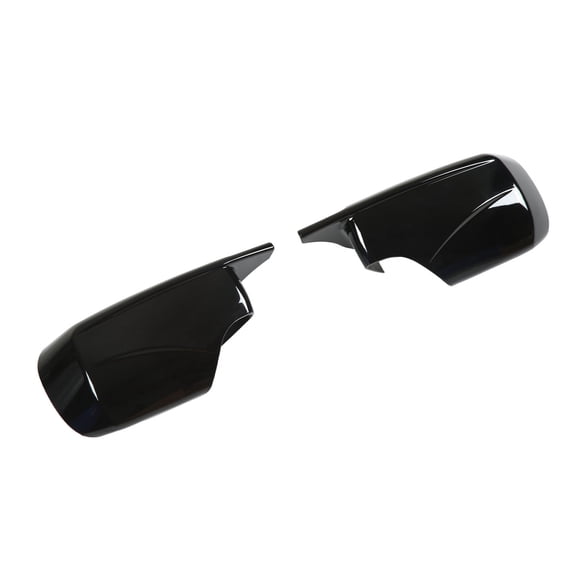 YAHHU Horn Style Rearview Door Mirror Covers Caps for BMW 3 Series E46 Sedan 1998-2005, 2 Pieces, Glossy Black