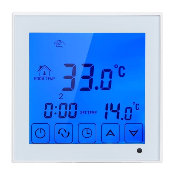 YAHHU Household Electric Floor Heating Thermostat Digital Temperature Controller LCD Touch Screen Room Thermoregulator 200~240V Anti-Freezing Function Flame Retardant Material 8.5 cm / 3.3 inches