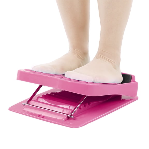 YAHHU Household Folding Foot Calf Stretcher Slant Board Massage Leg Fitness Pedal, Portable Angle Adjustable Muscle Reliever for Office Travel, 11.8 x 9.8 inches / 30 x 25 cm, Vibrant Pink