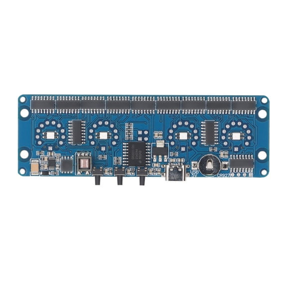 YAHHU IN12 IN14 Nixie Glow Clock Module 4 Bit Digital Tube Circuit Board Kit Multiple Backlight Colors 12/24 Hour Switching Digital Clock Module without Battery