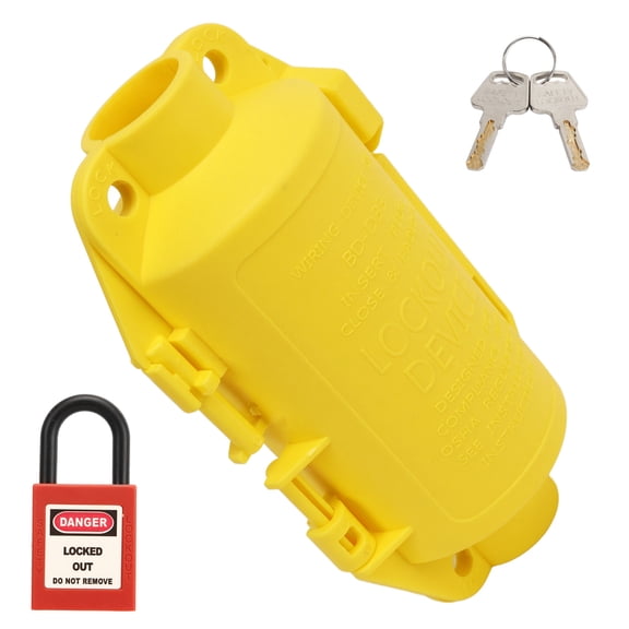 YAHHU Industrial Electrical Plug Lockout Device Set with 25mm Nylon Padlock Universal Energy Isolation LOTO Safety Lock 1 Count