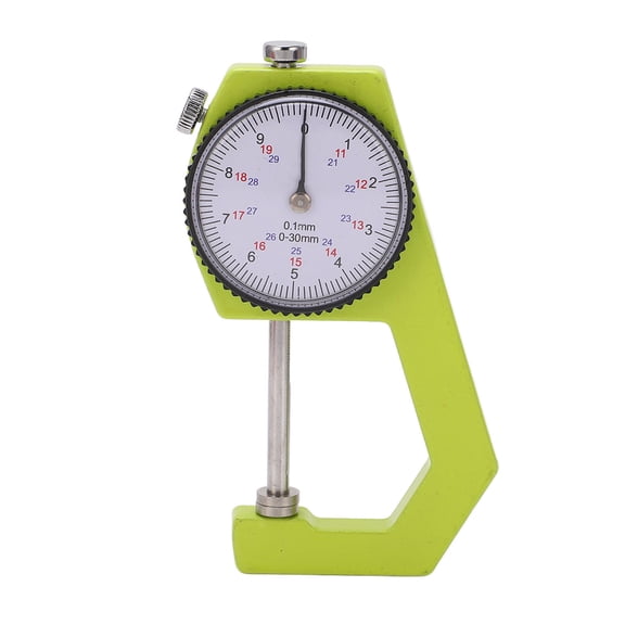 YAHHU Industrial Thickness Gauge 0-30mm High Accuracy 0.1mm Round Dial Thickness Tester for Measuring Paper Jewelry Faux Leather Handheld Measuring Tool with Storage Box Case