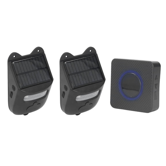 YAHHU Infrared Sensor Doorbell Solar Driveway Alarm Strobe Light Outdoor Security Siren Motion Detector 110-240V US Plug 2 Sensors 1 Receiver 6.69 inches / 17 cm