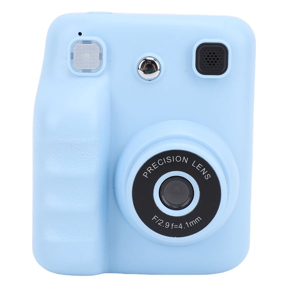 YAHHU Instant Print Camera 2.4 Inch HD Screen 48MP 1080P Auto Focus MP3 Playback Travel Print Camera Toy Blue 32GB Memory Card Included (5.5 inches / 14 cm)