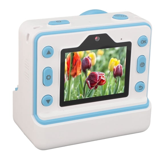 YAHHU Instant Print Camera for Kids, 1080P HD Video & 48MP Dual Lens, 2.4 Inch IPS Screen Zero Ink Digital Photo Camera with Flash and Self Timer, Portable Toys Gifts for Boys and Girls, Blue