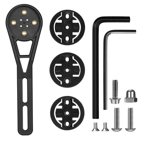 YAHHU Integrated Bike Computer Mount Bar Extension Bracket for Sports Cameras and Bicycle Lights - Black Premium Nylon and Polycarbonate Material Universal Cycling Accessory Replacement
