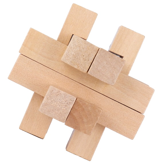 YAHHU Intelligent Jigsaw Lock Toy Wooden Interlocking Puzzles Game Adult Brain Teaser (4.33 inches / 11 cm)
