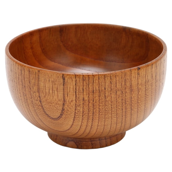 YAHHU Japanese Style Wood Noodle Bowl Unique Grain Smoother Surfaces Wooden Salad Soup Bowl for Home Restaurant 4.72 inches / 12 cm