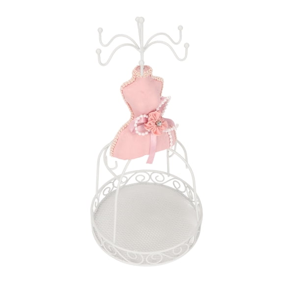 YAHHU Jewelry Display Stand Mannequin Princess Model Dress Rack Earring Necklace Organizer Holder for Hanging Bracelets Rings, Red (9.45 in / 24 cm)