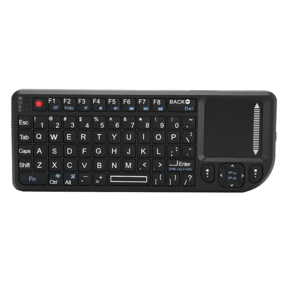 YAHHU K808 Wireless Mini Full Keyboard with Touchpad, 2.4G Ultra-Thin Neutral Portable Keyboard for Windows Android PC Mac, Black (6.0 in / 15.2 cm)