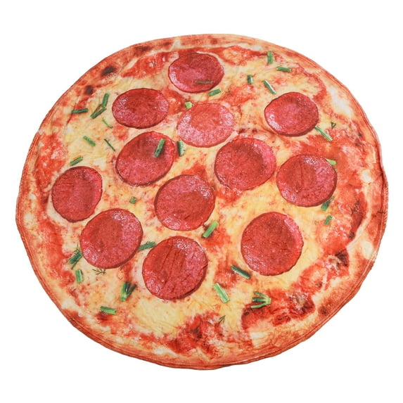 YAHHU Kid Toddlers Pizza Pattern Washable Fluffy Round Rug Baby Playmat Bedroom Carpet 5.2ft / 62.99in