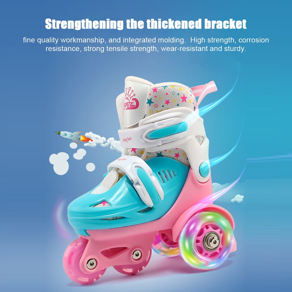 YAHHU Kids Beginner Inline Skates Adjustable Roller Skates Set with Helmet Pads Backpack, Camouflage Small