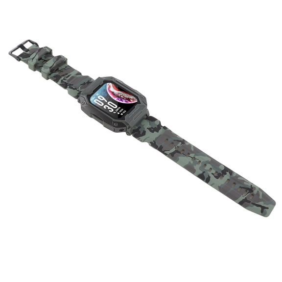 YAHHU Kids Fitness Tracker Watch Waterproof 380mAh Battery 24 Sports Modes Activity Tracker Sports Smartwatch Camouflage Green Dial & Case Sport Band 16.00x8.00x4.00 inches / 40.6x20.3x10.1 cm