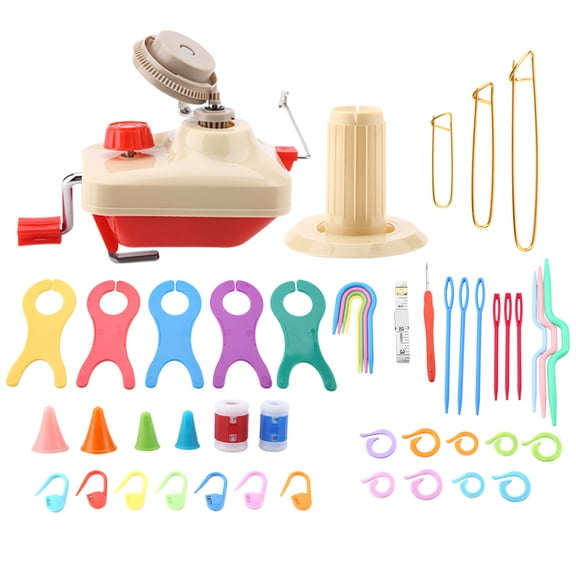 YAHHU Knitting Wool Winder Kit with Winder Pin Counter Inch Meter Weaving Tool Set, 7.48 inches / 19 cm
