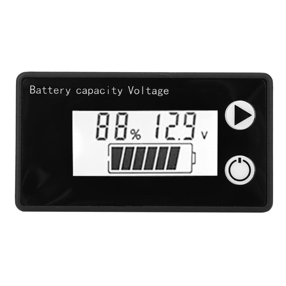 YAHHU LCD 12V Battery Capacity Indicator Tester Universal Digital Display Voltmeter 10-100V Blue Alarm