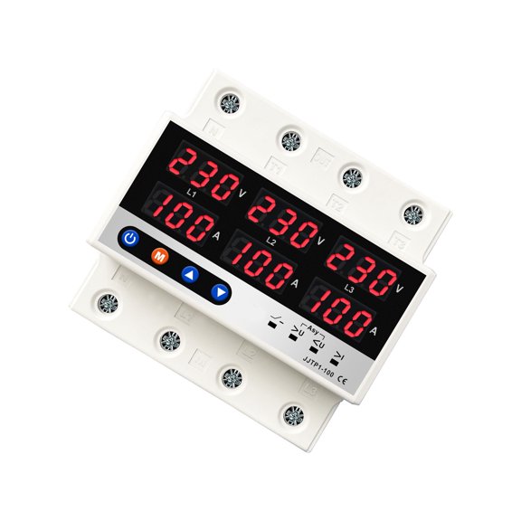 YAHHU LCD Display Self-reset Protector Overvoltage Undervoltage Current Limiting Circuit Breaker 220V 100A Automatic Power Off Switch