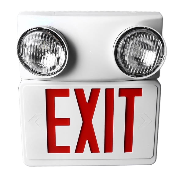 YAHHU LED Exit Sign Light with Adjustable Dual Heads, Builtin 800mAh Battery, 180+ Min Emergency, Red LED, 12.6x13.78x3.94 in