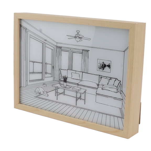 YAHHU LED Illuminated Wall Art Lighted Decor Light Shadow Photo Frame Painting 3 Colours Dimmable for Bedroom Model 1