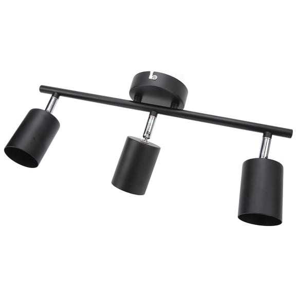 YAHHU LED Track Light Kit 3 Heads 15.9in / 40.5cm Arm 90 Degrees Rotatable Matte Black for GU10 Bulb