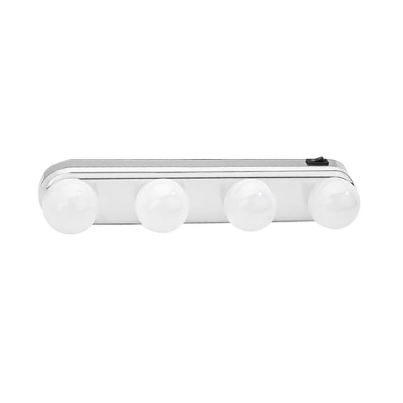YAHHU LED Vanity Mirror Lights Make Up Light Super Bright 4 LED Bulbs Portable Cosmetic Mirror Light Kit Battery Powered for Bathroom, 11.81 inches / 30.0 cm