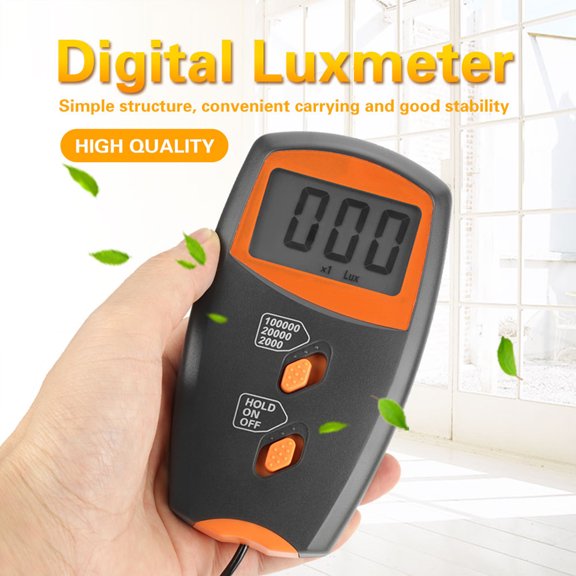 YAHHU LX1010BS Digital Luxmeter LCD Display Light Meter Environmental Testing Illuminometer with Carrying Case and High Accuracy Measurement Range up to 100,000 Lux for Factory School and Office