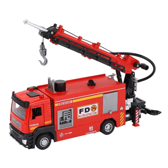 YAHHU Ladder Firetruck Toy with Water Spraying Function, Alloy Rescue Fire Engine Truck Model for Indoor and Outdoor Kids Play, Flashing Lights and Sounds Included, 8.66 Inches / 22 cm
