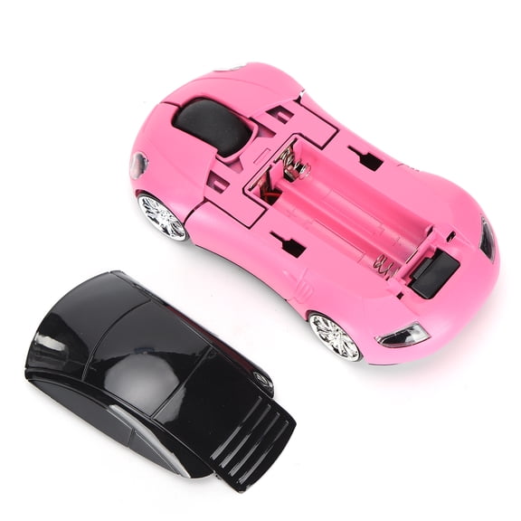 YAHHU Laptop Mouse Smart Car Shaped Portable 2.4G Cordless Wireless Optical Mouse with USB Receiver for Office Computer PC Tablet, Ambidextrous, Pink
