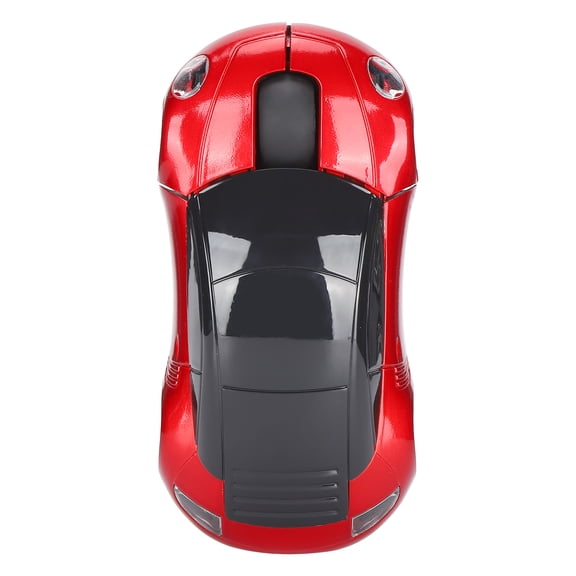 YAHHU Laptop Mouse Smart Car Shaped Portable 2.4G Cordless Wireless Optical Mouse with USB Receiver for Office Computer PC Tablet, Ambidextrous, Red