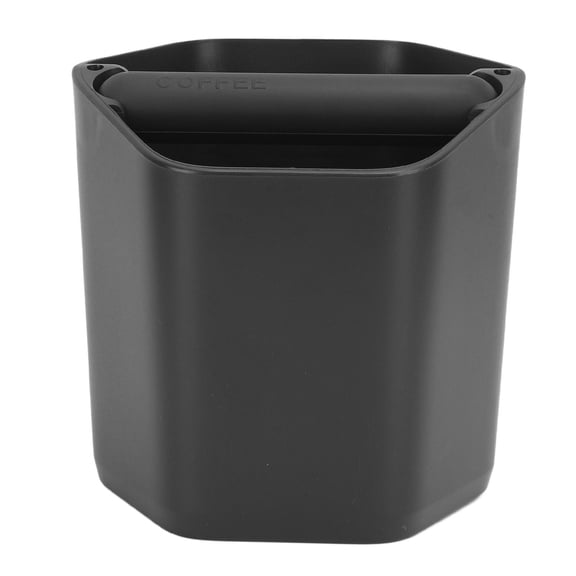 YAHHU Large Capacity Coffee Grounds Knock Box with Tilted Dump Bar, Nonslip Base, Black