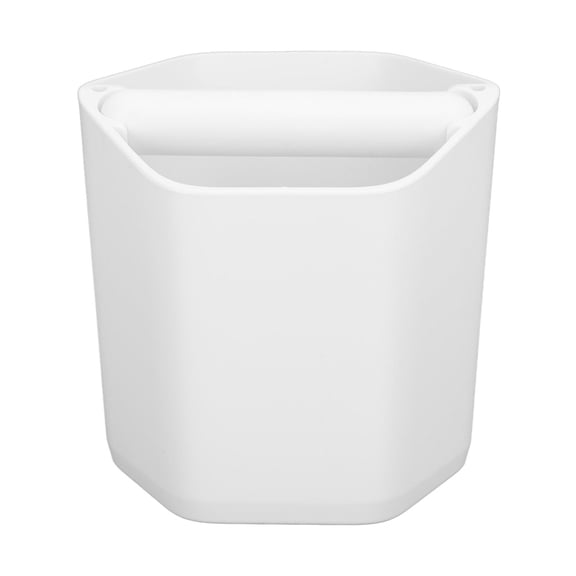 YAHHU Large Capacity Coffee Grounds Knock Box with Tilted Dump Bar, Nonslip Base, White