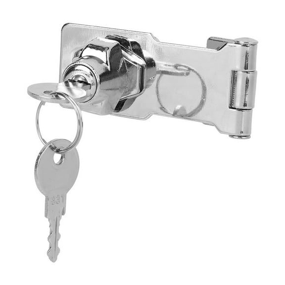 YAHHU Large Keyed Hasp Lock Locking Safety Hasp for Small Doors, Drawers, Cabinets, and Mailboxes, Premium Stainless Steel Household Hardware Tool, 5.6 Inches / 14.2 cm