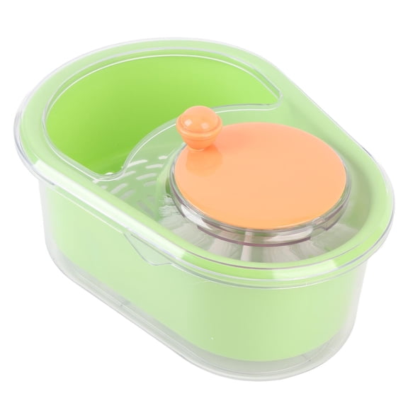 YAHHU Large Portable Fruit Washer Spinner Bowl with 720° Brush Strainer – 10.24"×13.39" Green,Multifunctional Cleaner