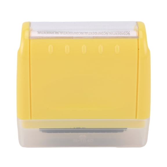 YAHHU Large Yellow ID Protector Ink Roller Identity Protection Stamp with 3 Refills (8.66 inches / 22.0 cm)