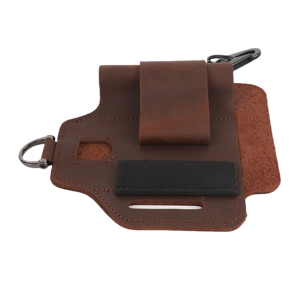 YAHHU Leather Belt Tool Bag Organizer, Multifunctional Portable Waist Pouch for Outdoor Adventure Tackling Repair Projects, Heavy Duty Hardware Storage Pocket Holder, Brown (7.87 in / 20 cm)