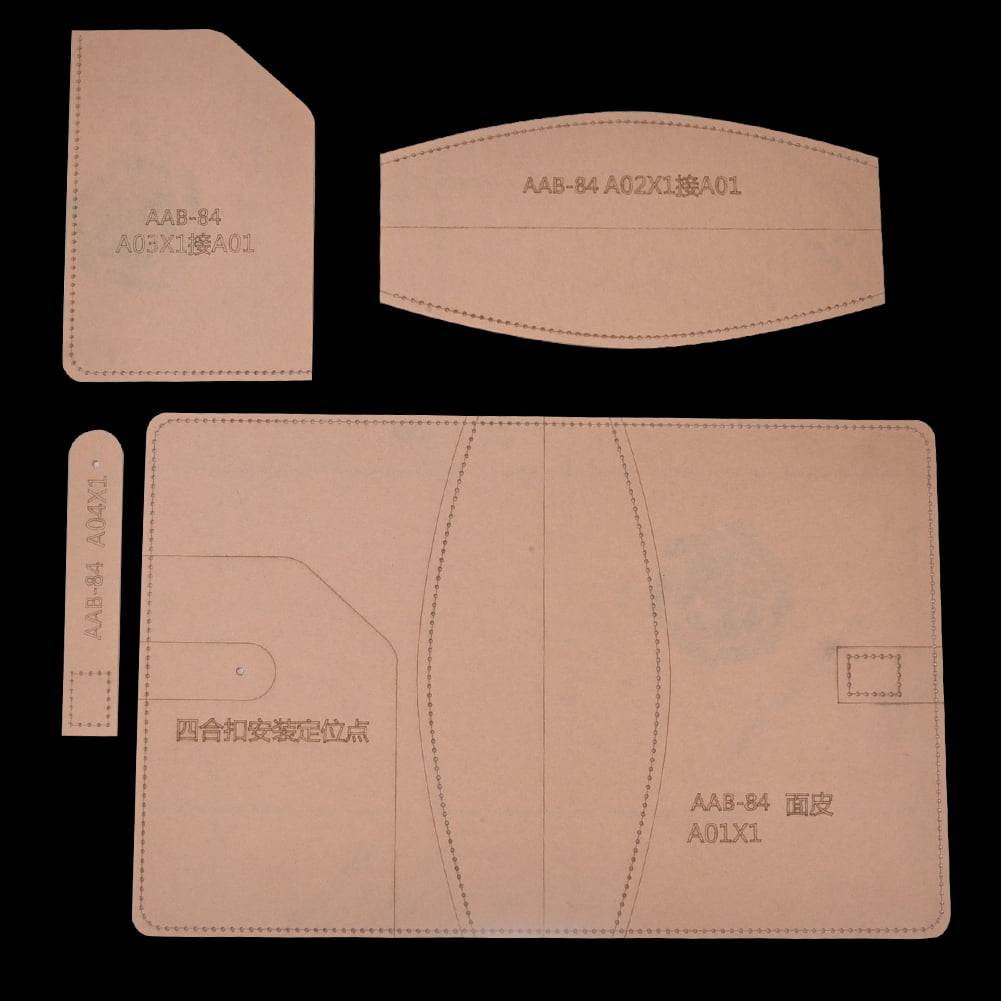 YAHHU Leather Template Set Transparent Acrylic DIY Hand Made Notebook Cover Craft Tool Multi-Card Slot Wallet Pattern AAB-84
