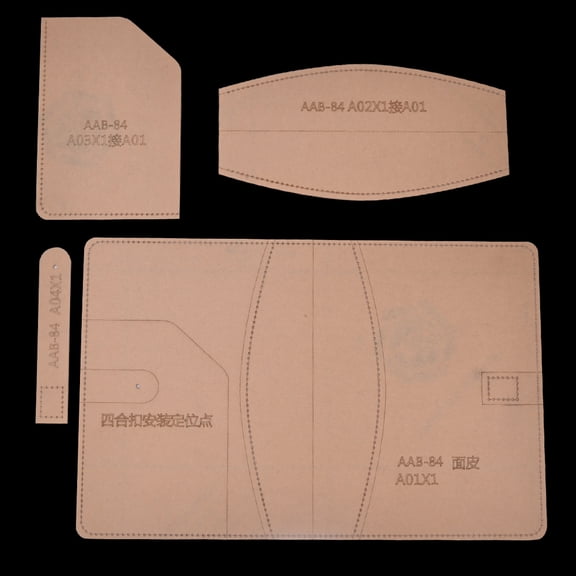 YAHHU Leather Template Set Transparent Acrylic DIY Hand Made Notebook Cover Craft Tool Multi-Card Slot Wallet Pattern AAB-84