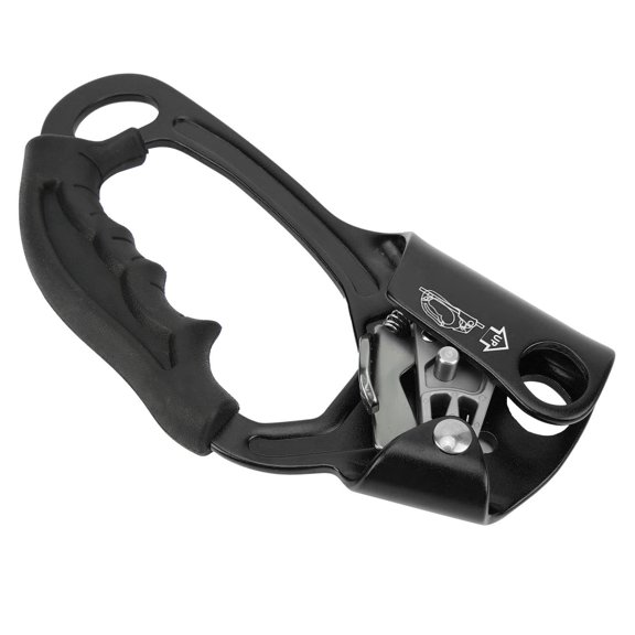 YAHHU Left Hand Climbing Ascender Aviation Light Alloy Mountaineering Rock Rappelling Gear Equipment, Fit 8-13mm Rope (7.5 x 3.5 Inches / 19 x 9 cm), Matte Black
