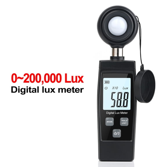 YAHHU Light Meter Handheld Lux Meter Digital Photometer Range up to 200,000 Lux Photo Illuminance Sensor with MAX/MIN Data Hold for Grow Plants LED