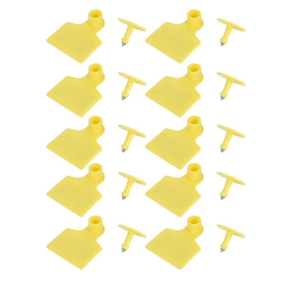 YAHHU Livestock Ear Tags High Frequency 860-960MHz TPU Precision Animal Identification Tags for Management and Tracking, 10 Pack, Yellow, Water-Resistant