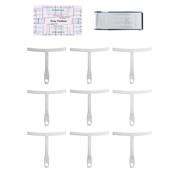 YAHHU Luthier Tools Radius Gauge Set String Gauge Ruler Measuring Tool for Acoustic Electric Guitar Bass Repairing Maintenance Fret Wire Crowning File Setup Kit 11 Pcs