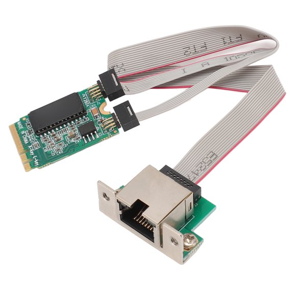 YAHHU M.2 A+E Network Card, Bent Pin Gigabit Ethernet Single Port RJ45 Server Network Card with I210AT Chip, 1000Mbps GBE LAN Adapter for Desktop (5.51 x 4.72 x 0.79 inches / 14.0 x 12.0 x 2.0 cm)
