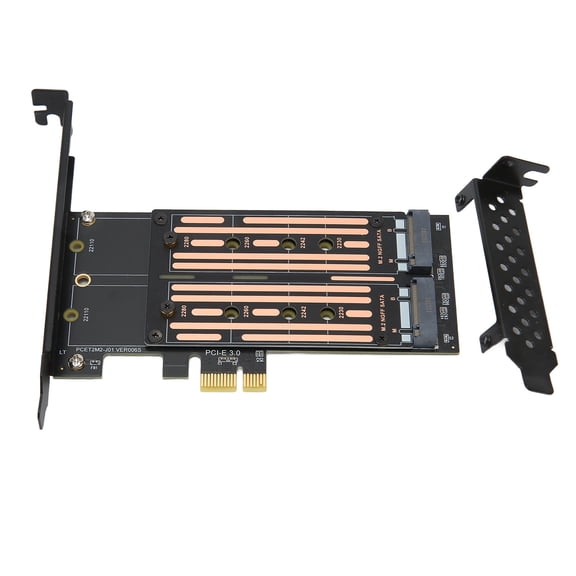 YAHHU M.2 SATA SSD NGFF to PCIE Adapter Up to 6Gbps Expansion Card Plug and Play Dual M.2 PCIE Adapter for Desktop Chassis Windows Linux Support