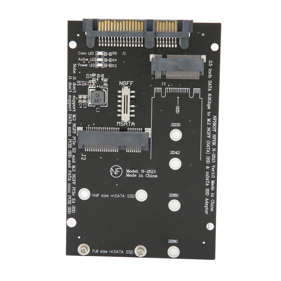 YAHHU M.2 to SATA Converter Adapter Fast Transmission Speed Practical PCB MSATA Hard Drive Adapter Card for Computer