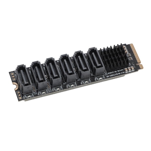 YAHHU M.2 to Serial ATA 3.0 Adapter Card 6Gbps High Speed ASM1166 PCIE 3.0 to SATA Expansion Converter with Smart Indicator for Desktop PC