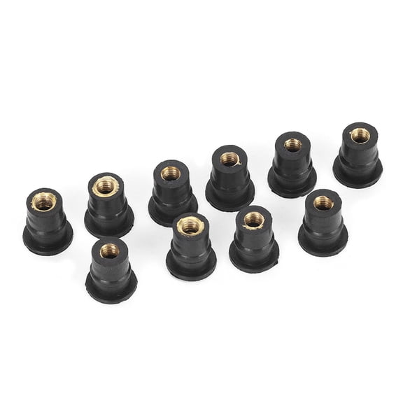 YAHHU M5 Rubber Well Nuts 5mm / 0.2 in Metric Motorcycle Windshield Bolts Wellnut Kit Shock Absorption Expanding Fasteners High Performance Fairing Mounting Hardware Fits Honda Suzuki