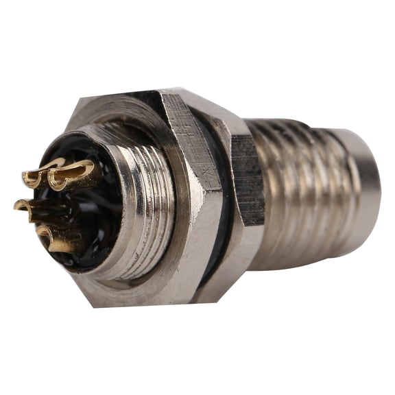 YAHHU M8 Aviation 4Pin Plug Connector Metal Interface IP67 Brass Nickel Plated Shell Socket Panel Mount Waterproof Circular Adapter 4.72 inches / 12 cm